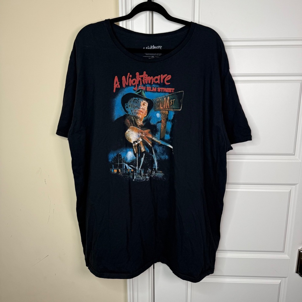 A Nightmare On Elm Street T-Shirt Mens 3XL Black Freddy Krueger Horror Movie Tee